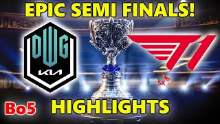 DWG KIA vs T1 - SHOWMAKER vs FAKER - EPIC SEMI FINALS! - WORLDS 2021 HIGHLIGHTS - BO5