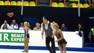 EC 2013 Zabreb Pairs SP Warm up Volosozhar Trankov, Berton