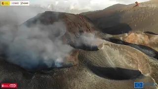 Centros de emisión de la parte alta del volcán de La Palma en un vídeo del IGME