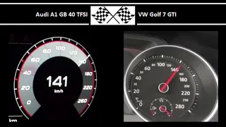 Audi A1 GB 40 TFSI VS. VW Golf 7 GTI - Acceleration 0-100km/h