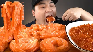 부드러운 연어국수와 연어알 먹방~!! 리얼사운드 social eating Mukbang(Eating Show)