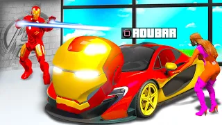 PEGUEI TODOS OS SUPER CARROS DO HOMEM DE FERRO no GTA 5!!