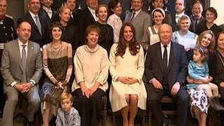 Raw: Duchess Kate Visits Set of Downton Abbey