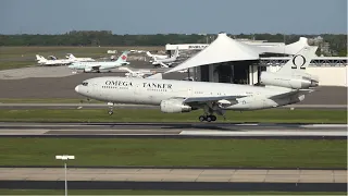 PLANESPOTTING | RARE OMEGA TANKER DC-10 CROSSWIND LANDING AT TAMPA INTERNATIONAL AIRPORT TPA