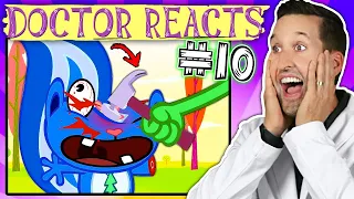 ER Doctor REACTS to Happy Tree Friends Injuries #10