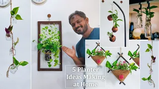 5 Table Top Planters & Hanging Plants Making Ideas with Available Indoor House Plants//GREEN PLANTS