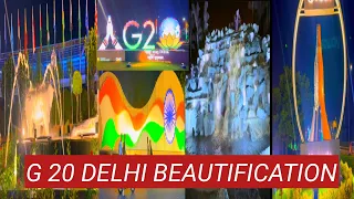 India - G20 Delhi Roads Night Beautification Shining and Stunning Delhi at Night / G20 Delhi