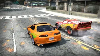 Brians Toyota Supra vs Lightning McQueen