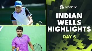 Alcaraz & Sinner Headline; Tsitsipas, Tiafoe, Rublev Feature | Indian Wells 2024 Day 5 Highlights