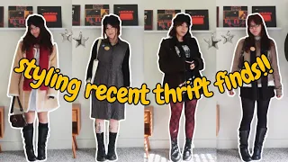 ☆ styling recent thrift finds for winter (grunge, y2k, whimsy goth, pinterest-inspired) ☆