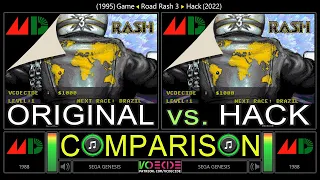 [Hack] Road Rash 3 (Sega Genesis vs Sega Genesis) Side by Side Comparison (Original vs Hack)
