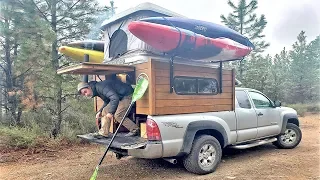 Nomad Firefighter Kayaker builds $3k Tiny Home on 4x4 Toyota Tacoma - On the Road for 4 years