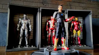 Set SH Figuarts Iron Man Hall of Armors Mark 2 Mark 5 e Mark 6 Tony Stark - Montagem de Set