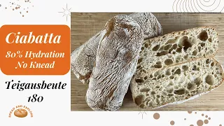 How to Make Ciabatta 80% Hydration no knead | Open Crumb