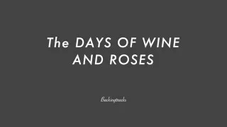 The DAYS OF WINE AND ROSES chord progression - Backing Track (no piano)