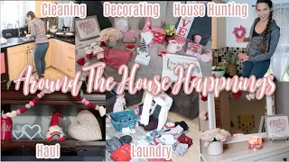 Around The House Happenings! House Hunting, A Haul, Laundry, Cleaning, + Decorating For Valentines!