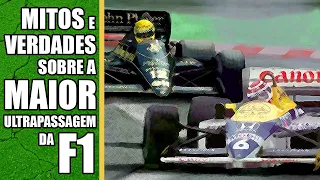 Mitos e Verdades sobre a MAIOR ULTRAPASSAGEM da FÓRMULA 1 - Ayrton Senna VS Nelson Piquet - F1 1986