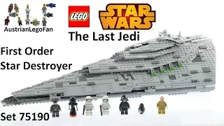 Lego Star Wars Last Jedi 75190 First Order Star Destroyer Speed Build