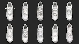 10 Cool Shoe Lace styles (Nike Air Force 1) | Shoe lacing tutorials