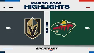 NHL Highlights | Golden Knights vs. Wild - March 30, 2024