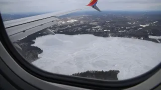 Southwest Flight 4768 Approach and Landing in Manchester, New Hampshire, USA