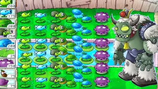 Plants vs Zombies - Gatling pea vs Winter Melon vs All Out Zombie Hard ( Last Stand Endless )