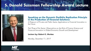 Robert C. Merton, Sussman Award Lecture: Part 3