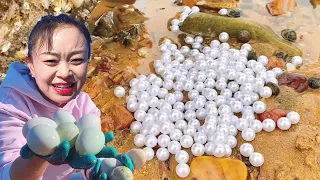 [[English sub] Xiao Zhang rushed to the sea, and a pile of pearls were hidden under the stones! Fou