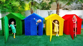 Cuatro Colores Mini Casa Secreta en el Patio Trasero para Niños