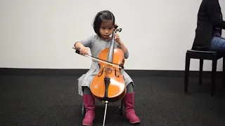 Abia playing the Bréval Sonata in C major, 1st movement (6 years old)