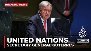 UN Secretary General Antonio Guterres holds news conference regarding latest on Gaza-Israel war