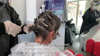 Haircut short layers 90 degree for beginners 2021 step by step - Amal Hermuz