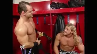 Chris Benoit and Edge backstage: Raw, April 19, 2004