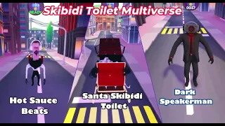 Roblox"Skibidi Toilet Multiverse" BADGES:dark speakerman, Hot Sauce Beats,Santa skibidi Toilet