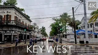 Key West Florida Spring Rain Drive - 4K Rainy Driving