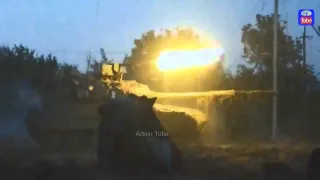 АТО Бой Танковая атака силовиков под аэропортом 05 11 Донецк tank attack 1