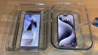 Samsung Galaxy S24 Ultra vs iPhone 15 Pro Max vs  - Sparkling Water FREEZE Test! Will It Survive ?