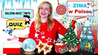 LEARN POLISH (A1/A2): ZIMA W POLSCE (WINTER IN POLAND) - VOCABULARY, QUIZ/ ENGLISH SUBTITLES