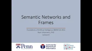 Lecture 8: Semantic Networks and Frames