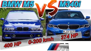 BMW M5 E39 vs M340i G20 | 400 HP V8 vs 374 HP i6 | 0-100 + 0-200 km/h