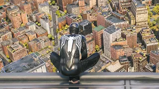 spider man 2 free roam: the best black suit ps5 gameplay