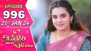 Anbe Vaa Serial | Episode 996 | 21st Jan 2024 | Virat | Shree Gopika | Saregama TV Shows Tamil