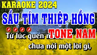 Sầu Tím Thiệp Hồng Karaoke Tone Nam | Đình Long Karaoke