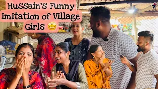 Hussain imitates like village Girls 😃 Village style Fun sweet Preparation | Hussain Manimegalai