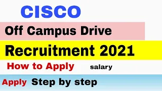 Cisco Off-Campus Recruitment Drive 2021 | 2022 | Cisco Hiring Software Engineer Intern 2021