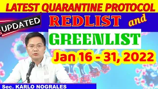 LATEST GREEN LIST YELLOW AND RED LIST | NEW IATF QUARANTINE PROTOCOL | PHILIPPINE TRAVEL UPDATE