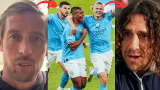 FOOTBALLERS REACTION to MANCHESTER CITY BEAT REAL MADRID 4-0