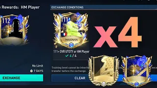I OPENED 4x 112 GUARANTEED UTOTY, ICONS &HM PLAYERS EXCHANGE PACK IN FIFA MOBILE 23