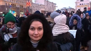 Наталья Анисимова на митинге "Забастовка избирателей" 28.01.2018. Москва. Пушкинская площадь