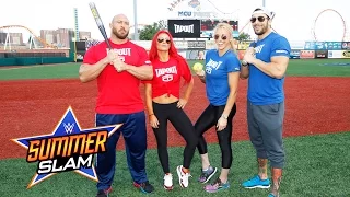 WWE Superstars and Divas compete in a Celebrity Softball Game at MCU Park in Brooklyn, N.Y.